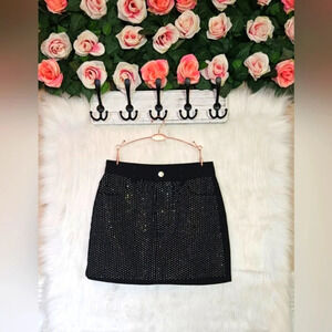 Forever 21 Classic Denim Sparkle Front Mini Skirt